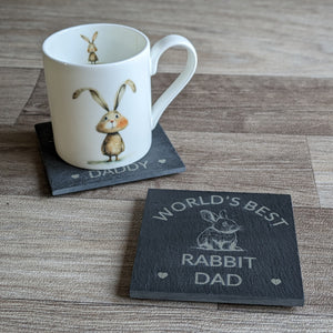 Rabbit Dad Slate Coaster
