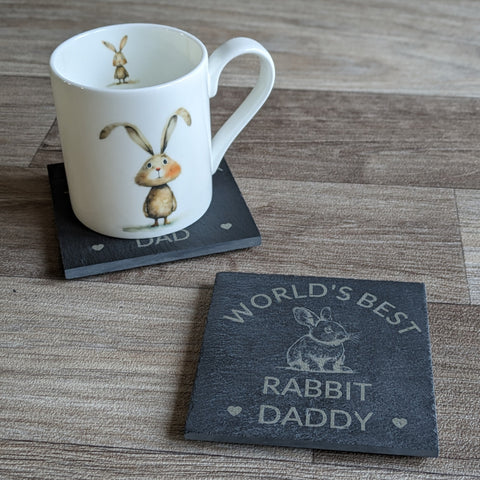 Rabbit Daddy Slate Coaster
