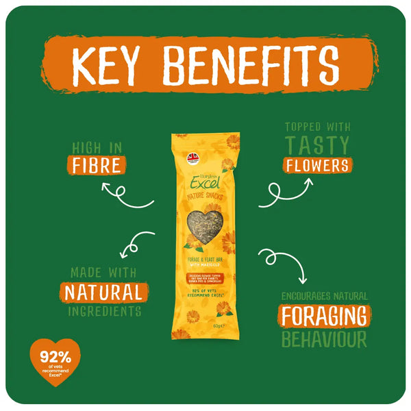 Burgess Excel Nature Snacks Forage & Feast Bar with Marigold Rabbit Treats