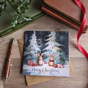 Rabbit Christmas Card (Presents under the Tree)
