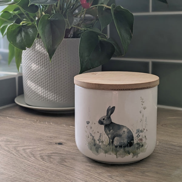 Rabbit Storage Jar (Floral)