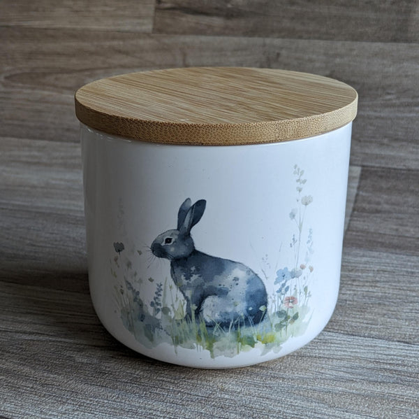 Rabbit Treat Jar (Floral)