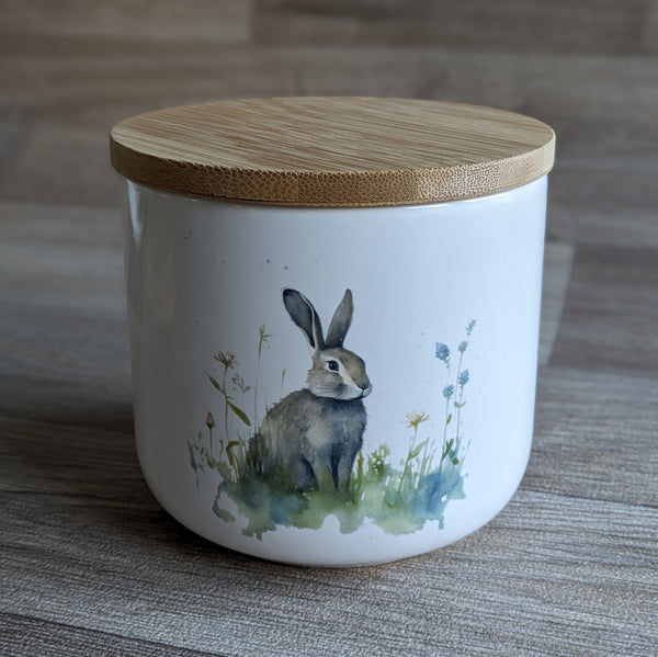 Rabbit Treat Jar (Floral)