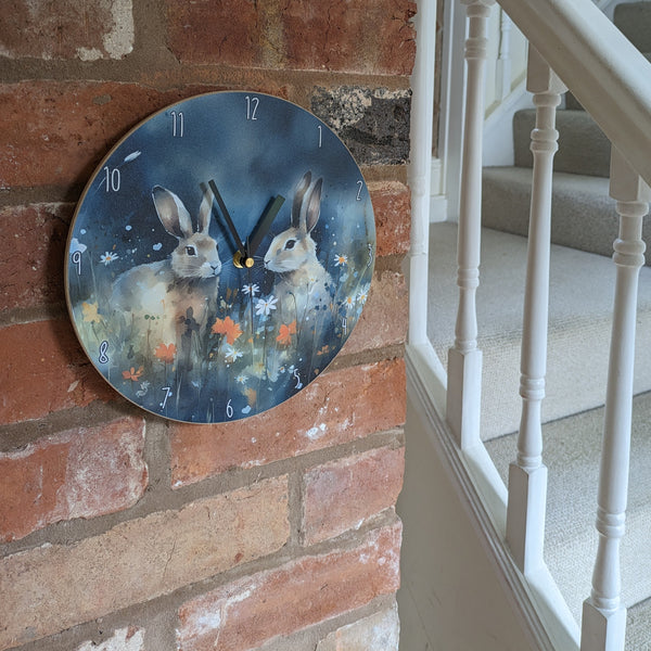 Rabbit Wall Clock (Blue)