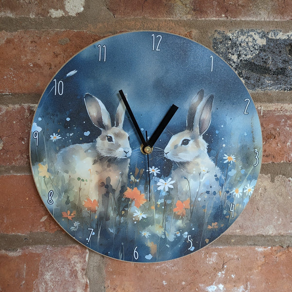 Clock Design Rabbit Rabbit Wall Clock (Blue) – Everything Bunny Rabbit