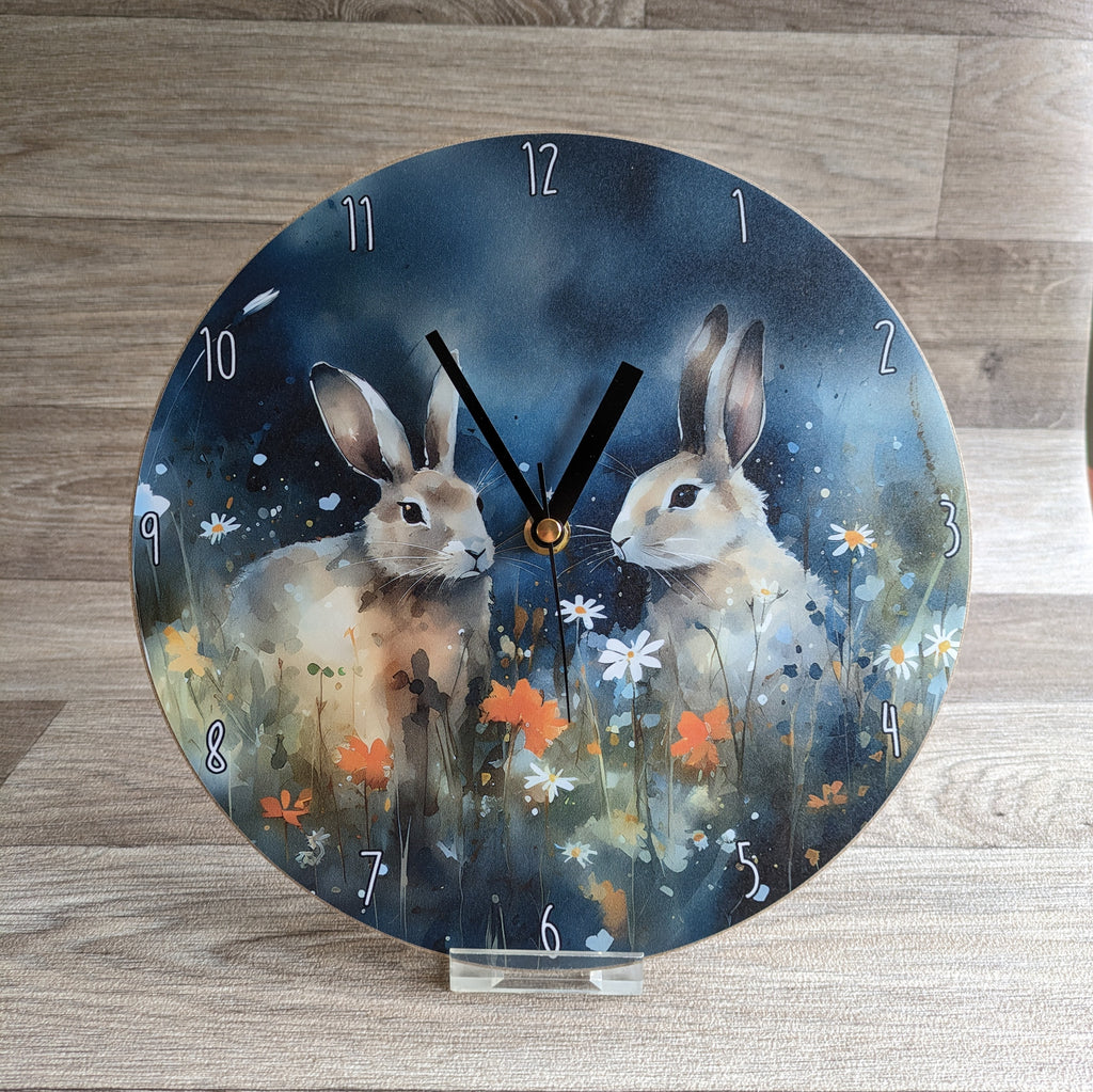 Clock Design Rabbit Rabbit Wall Clock (Blue) – Everything Bunny Rabbit