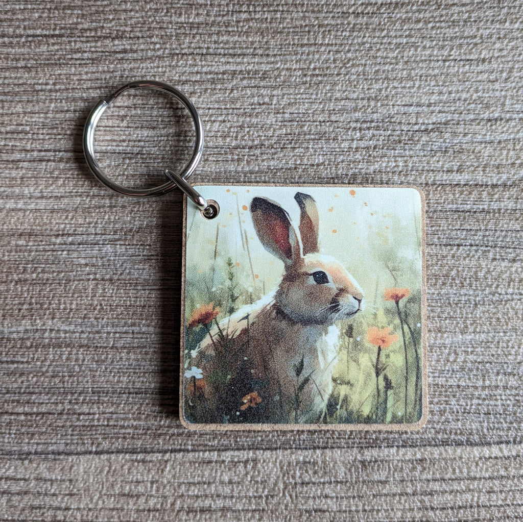 Rabbit Key Ring (Orange Flowers) – Everything Bunny Rabbit