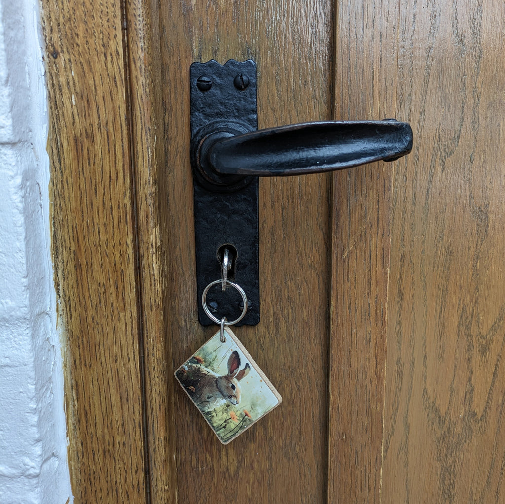 Rabbit Key Ring (Orange Flowers) – Everything Bunny Rabbit