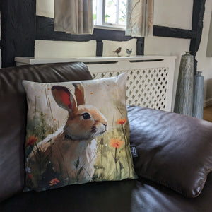 Rabbit Cushion (Orange Flowers)