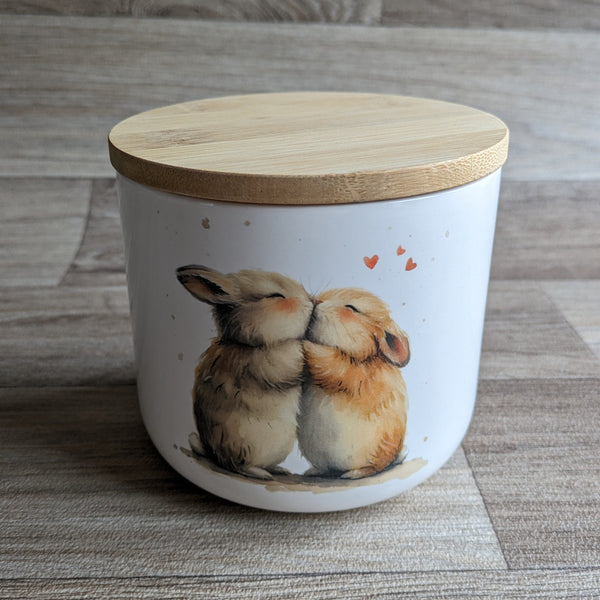 Rabbit Treat Jar (Kissing)