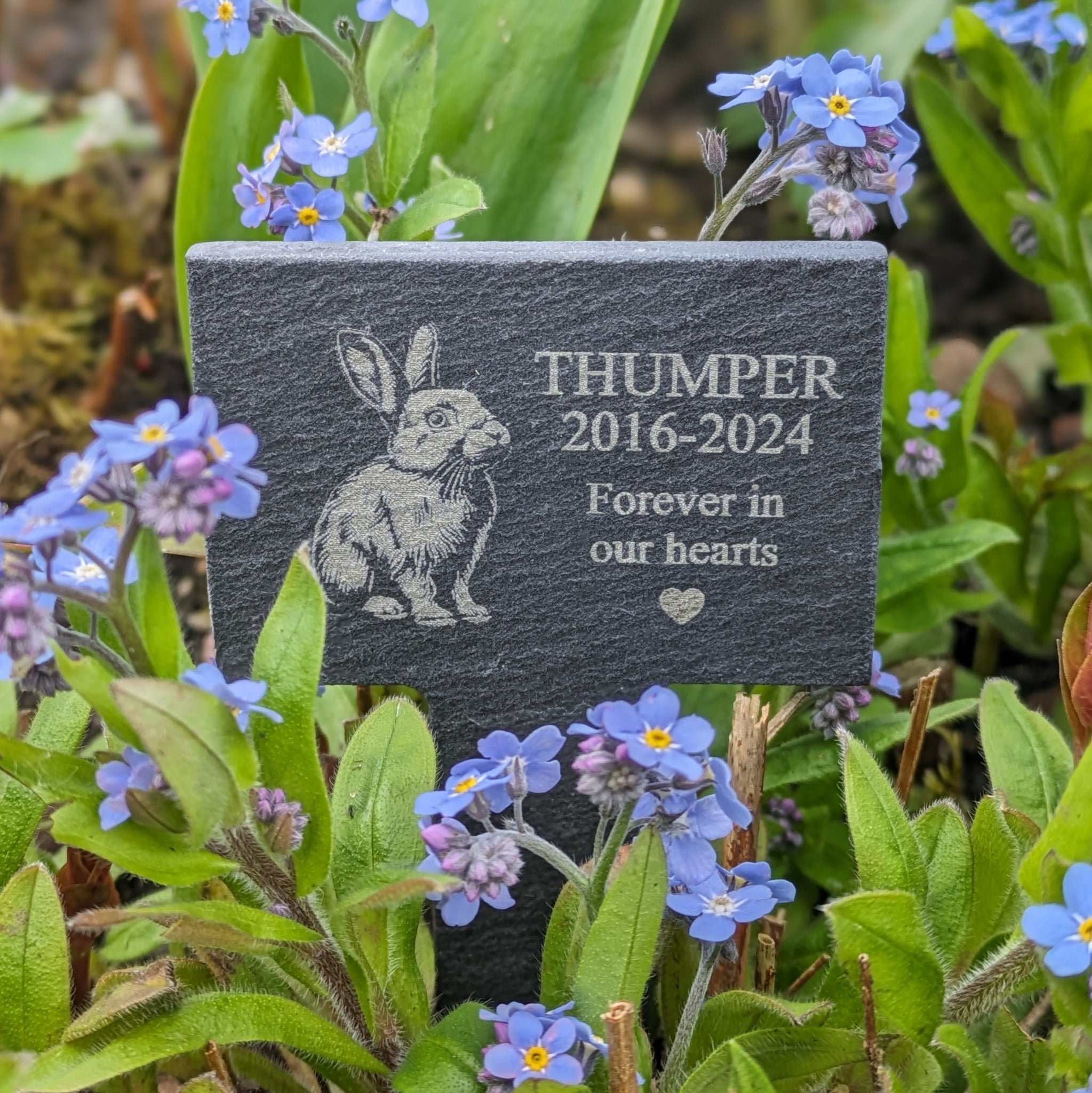 Personalised Rabbit Slate Memorial Spike – Everything Bunny Rabbit