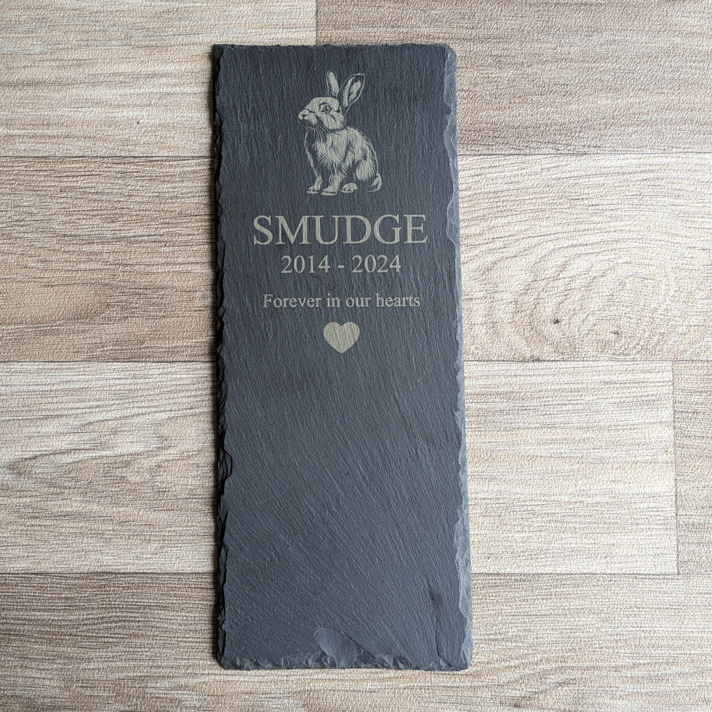 Horizontal Rabbit Plaque Personalised Rabbit Slate Memorial Plaque – Everything Bunny Rabbit