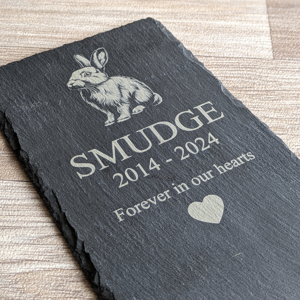 Horizontal Rabbit Plaque Personalised Rabbit Slate Memorial Plaque – Everything Bunny Rabbit