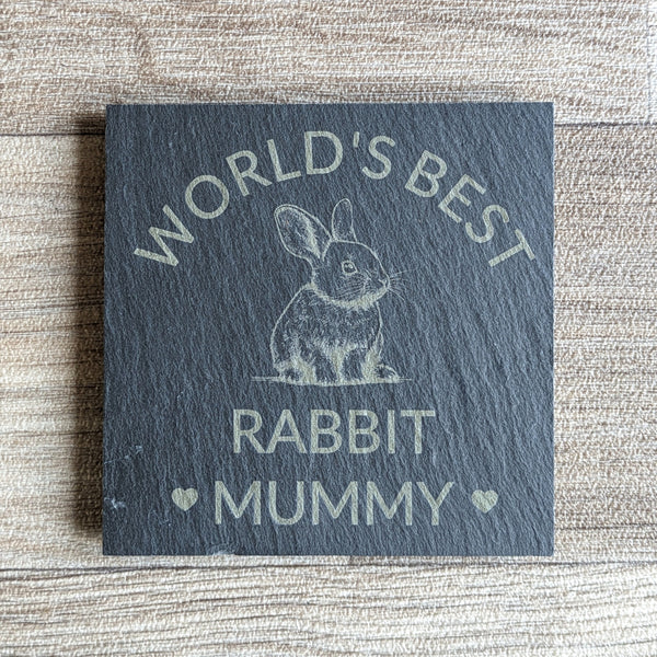Rabbit Mummy Slate Coaster