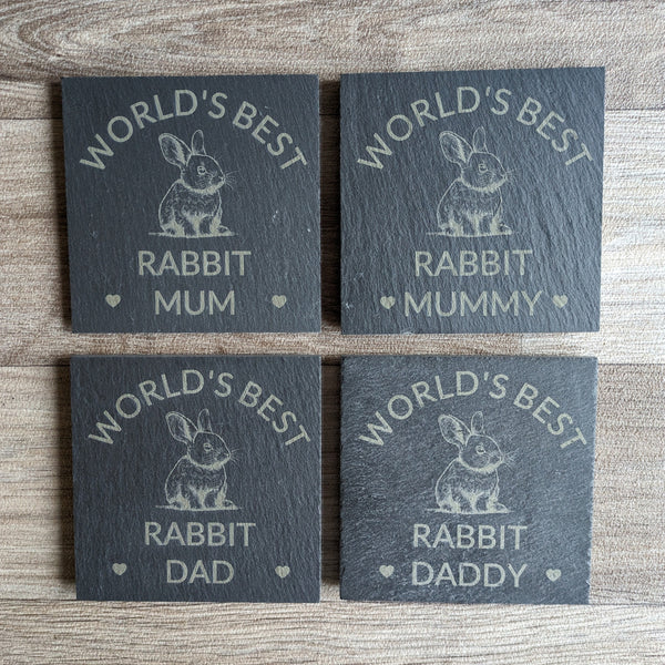 Rabbit Daddy Slate Coaster