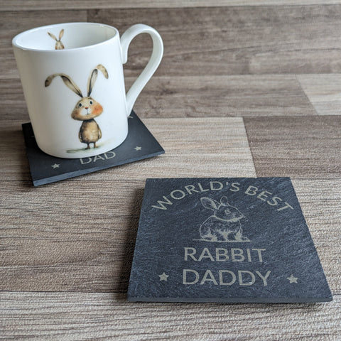 Rabbit Daddy Slate Coaster (Lop Eared)