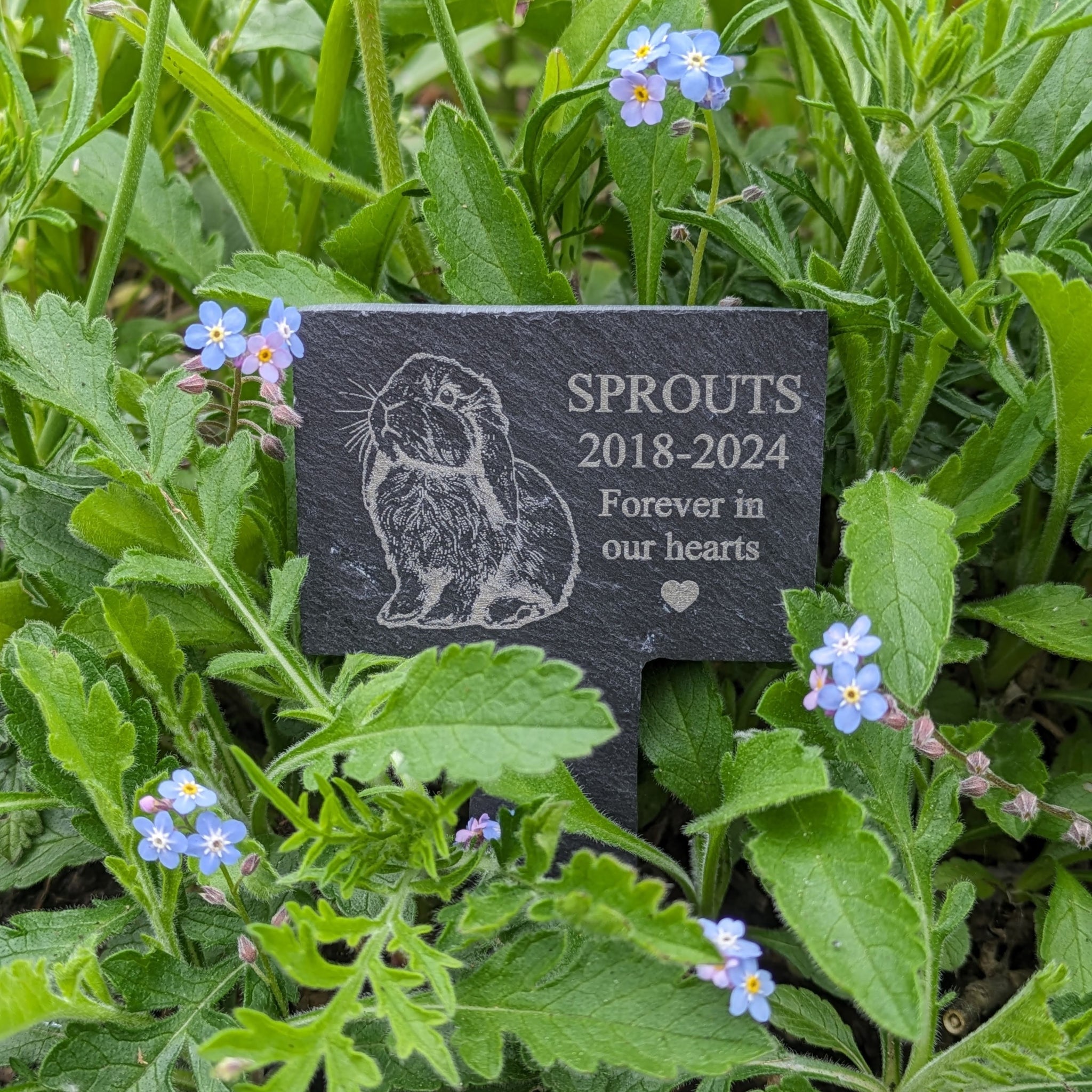 Personalised Rabbit Slate Memorial Spike