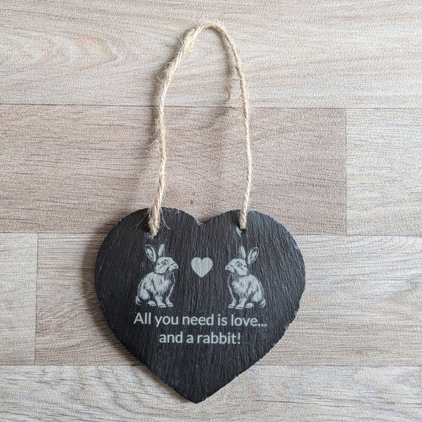 Slate Heart Decoration (All you need is love...and a rabbit!)