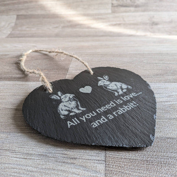 Slate Heart Decoration (All you need is love...and a rabbit!)