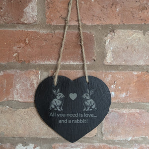 Slate Heart Decoration (All you need is love...and a rabbit!)