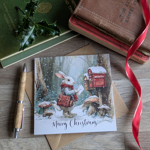 Rabbit Christmas Card (Postie)