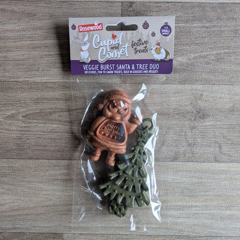Rosewood Cupid and Comet Veggie Burst Santa and Tree Duo Rabbit Treats