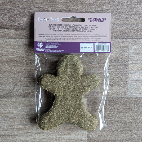 Rosewood Cupid and Comet Gingerbread Man Festive Gnaw Rabbit Treat