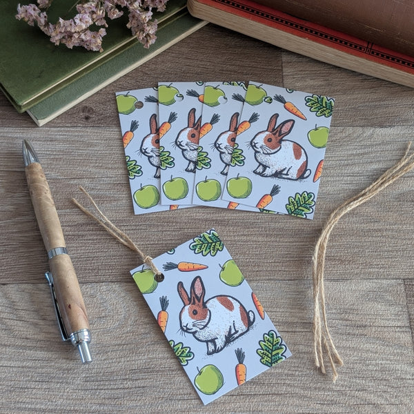 Pack of 5 Bunny Rabbit Gift Tags (Carrot)