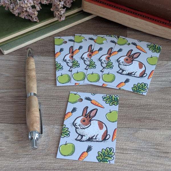 Pack of 5 Bunny Rabbit Gift Tags (Carrot)