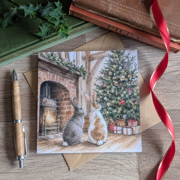 Rabbit Christmas Card (Fireside Cuddles)