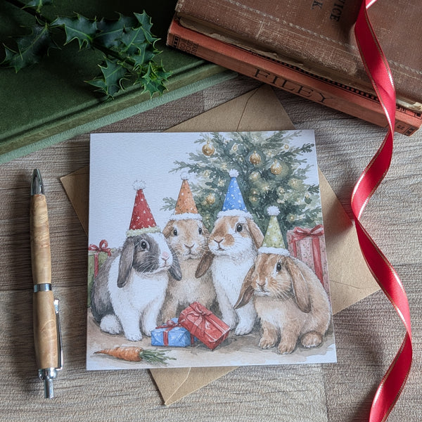 Rabbit Christmas Card (Party Time)