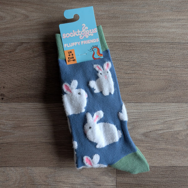 Rabbit Socks (Size S, UK 4-8) Fluffy Bunnies
