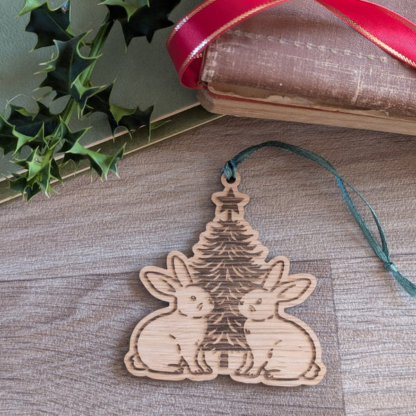 Oak Rabbit Christmas Decoration Ornament (Tree)