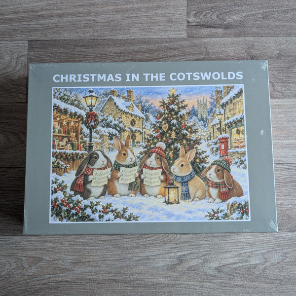Rabbit Jigsaw Puzzle (1000 piece) - Christmas in the Cotswolds