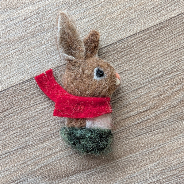 Needle Felted Bunny Rabbit Brooch