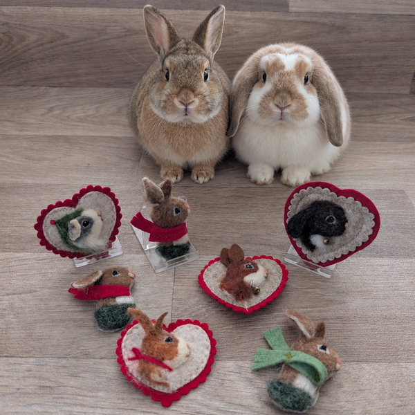 Needle Felted Bunny Rabbit Brooch