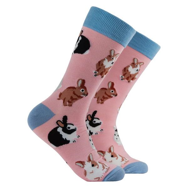 Rabbit Socks (Size S, UK 4-8) Pink/Blue