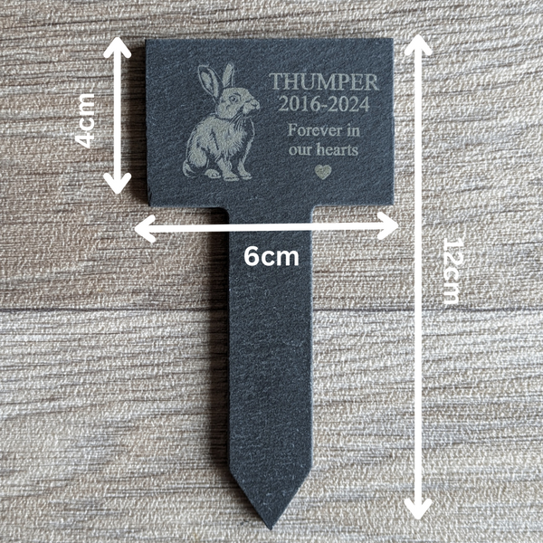 Personalised Rabbit Slate Memorial Spike