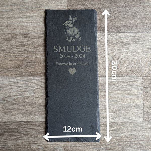 Personalised Rabbit Slate Memorial Plaque