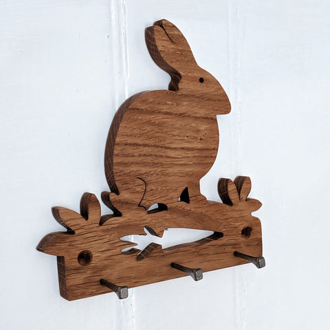 Oak Rabbit Key Hook