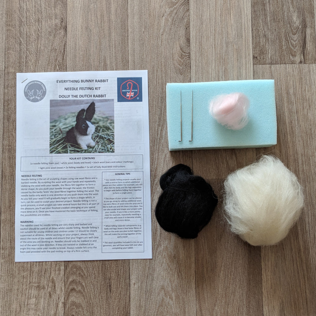 Dolly the Dutch Needle Felted Rabbit Kit – Everything Bunny Rabbit