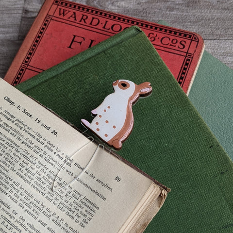 Rabbit Clip Book Mark (Brown English Spot)