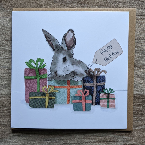 Rabbit Birthday Card - Presents