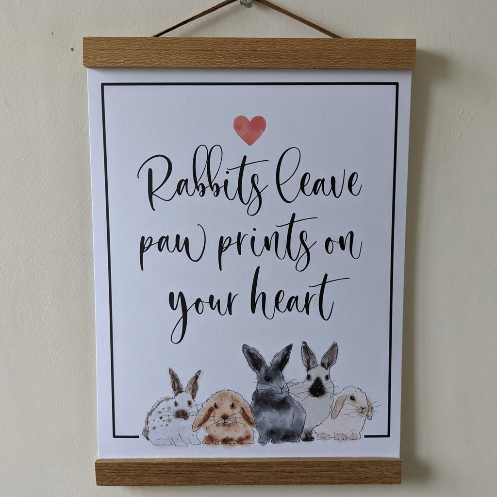 Rabbit Poster Print - Paw Prints – Everything Bunny Rabbit