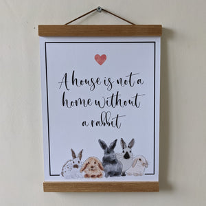 Rabbit Poster Print - A house is not a home