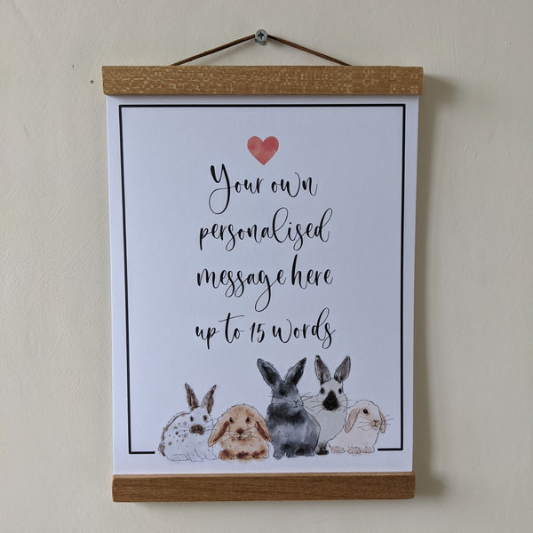 Personalised Rabbit Poster Print