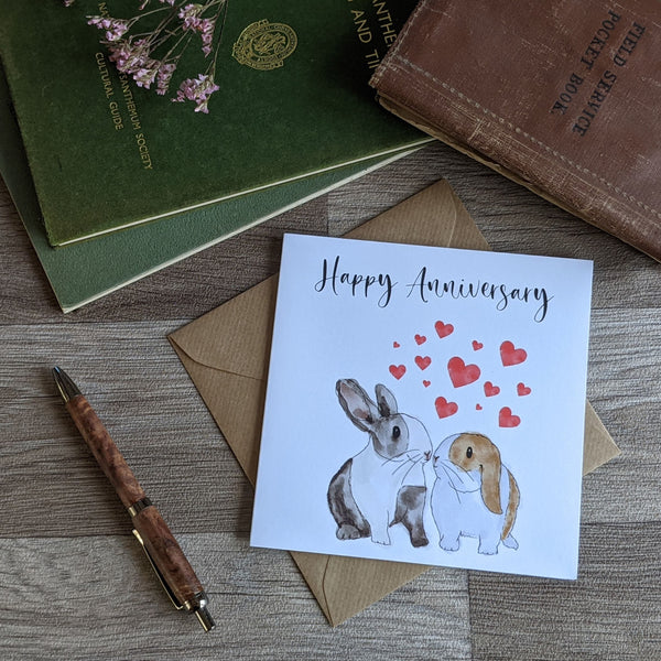 Rabbit Anniversary Card - Bunny Love