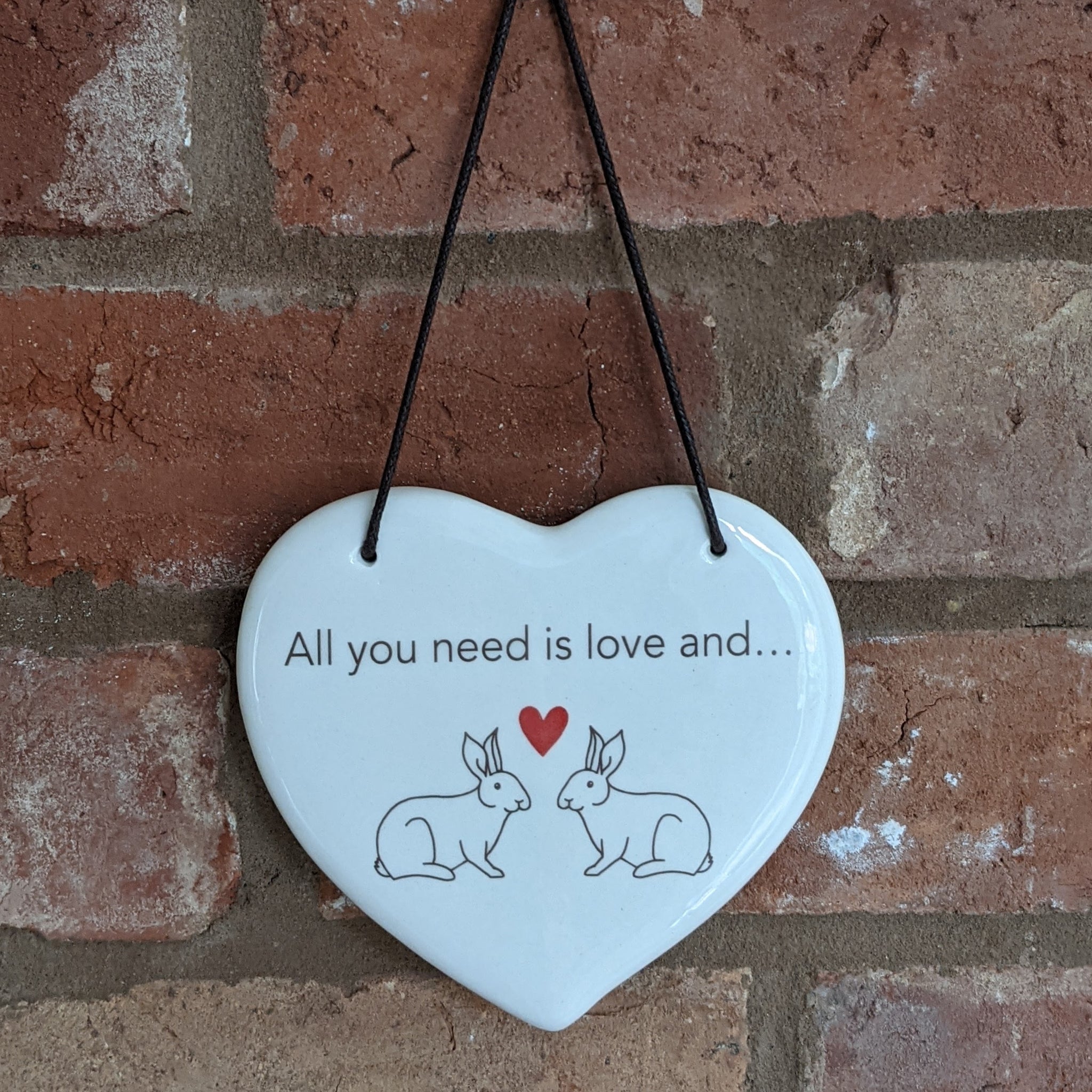Ceramic Hanging Heart [All you need is love and...]
