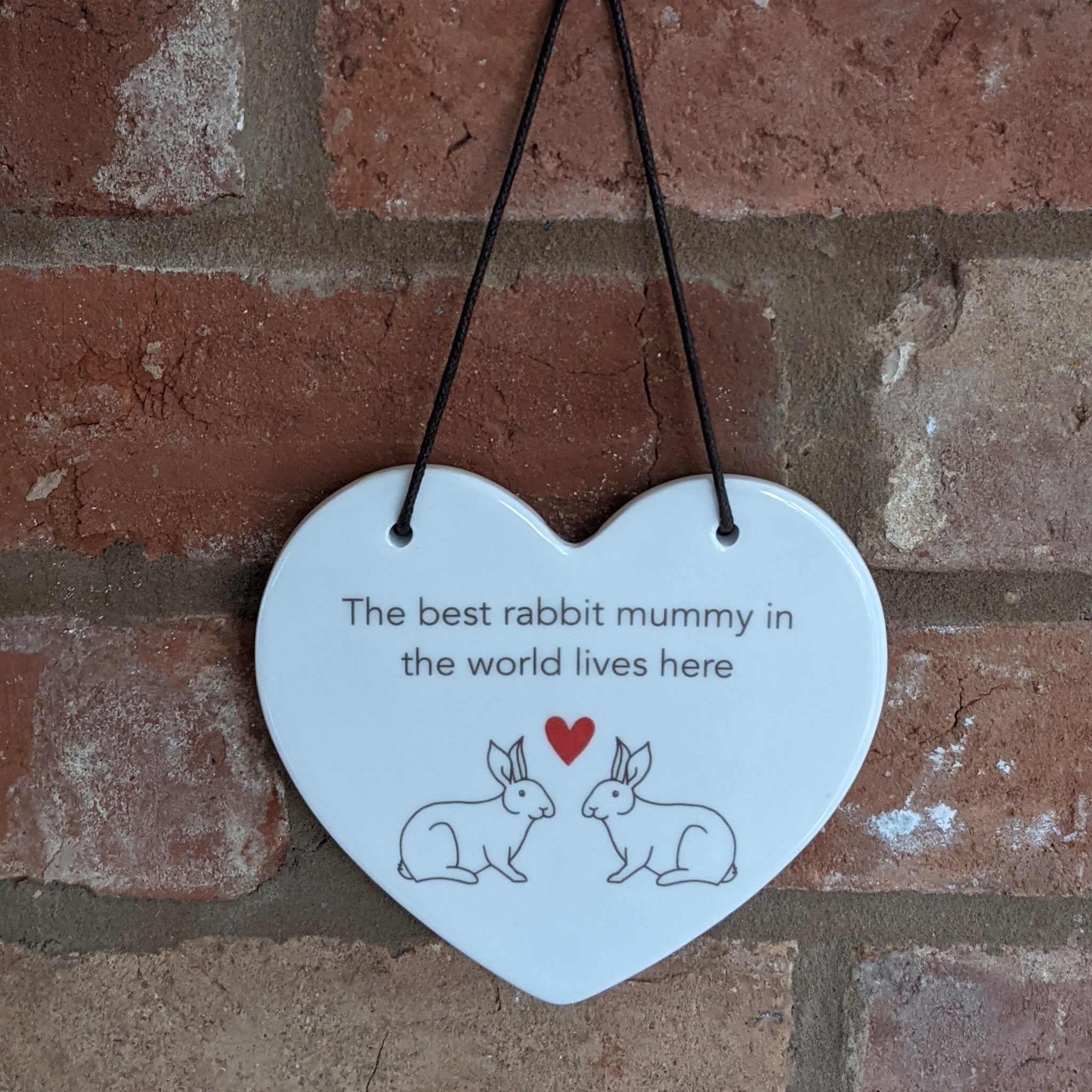 Ceramic Hanging Heart [The best rabbit mummy in the world lives here]