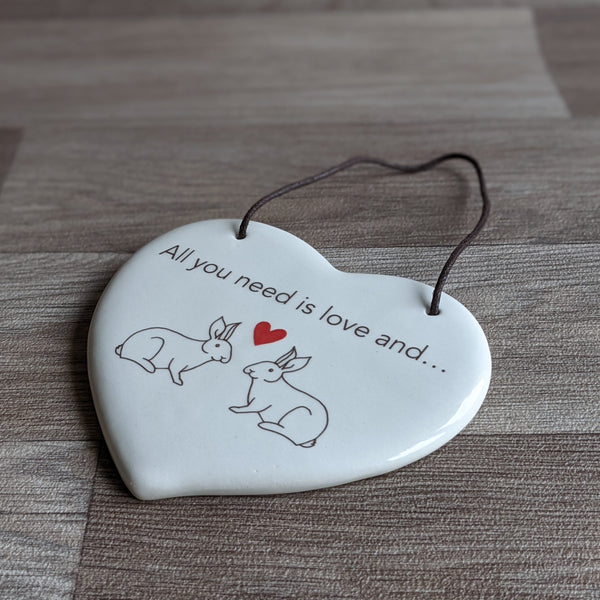 Ceramic Hanging Heart [All you need is love and...]